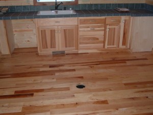 Rustic Hickory Floor in a Cabin